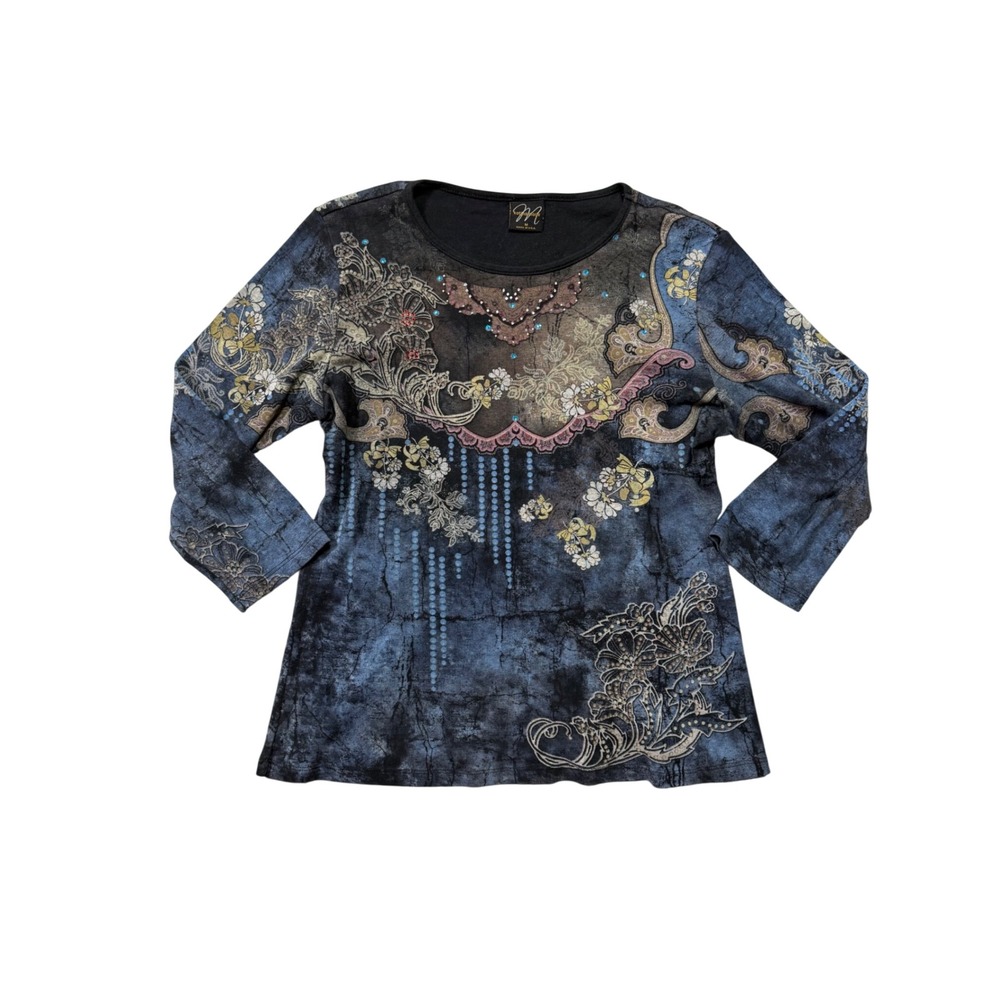Y2K Katina Marie Rhinestone Art Print Top Medium Whimsigoth Fairy Boho